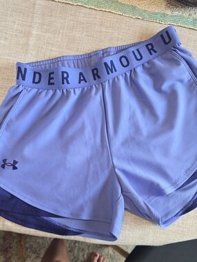 Under Armour Lavender Women's Athletic Shorts with Branded Waistband
